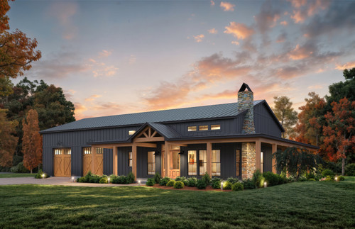 Farmhouse House Plan - Woodland Hills 63551 - Front Exterior
