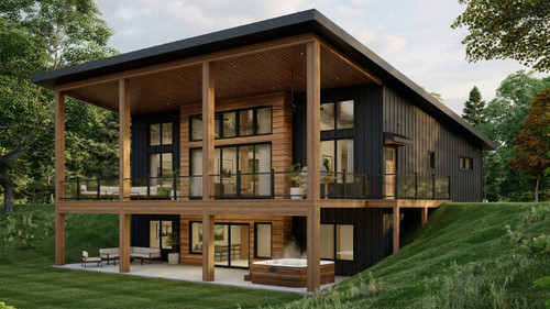 Contemporary House Plan - 12493 - Rear Exterior