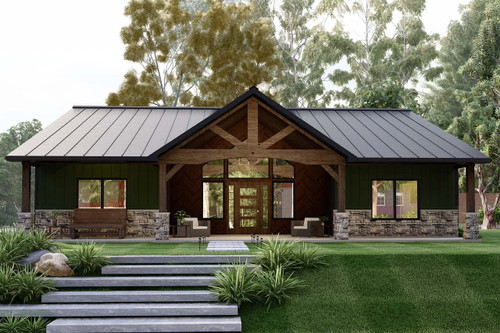 Craftsman House Plan - 66717 - Front Exterior