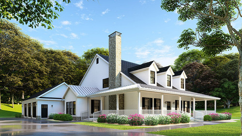 Farmhouse House Plan - Oak Forest 56256 - Front Exterior