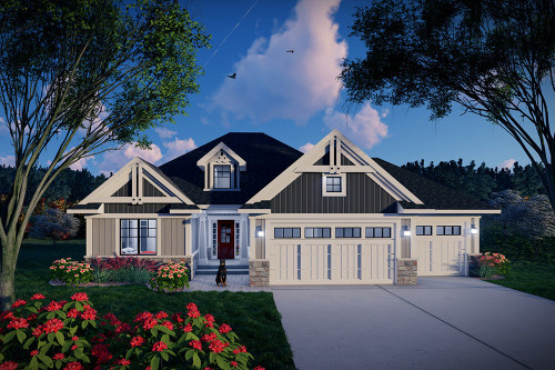 Craftsman House Plan - 73771 - Front Exterior