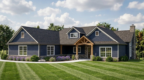 Craftsman House Plan - 41129 - Front Exterior