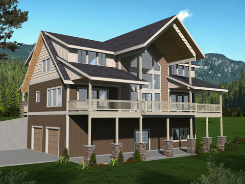 Mountain Rustic House Plan - 70876 - Rear Exterior