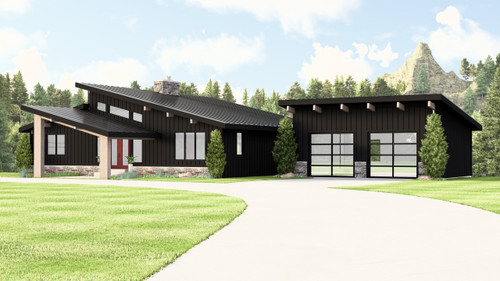 Contemporary House Plan - 71545 - Front Exterior