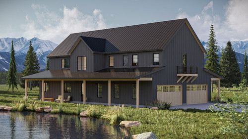 Farmhouse House Plan - Stonewater 59704 - Exterior