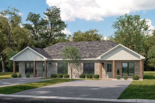 Traditional House Plan - Niko Duplex 92297 - Front Exterior