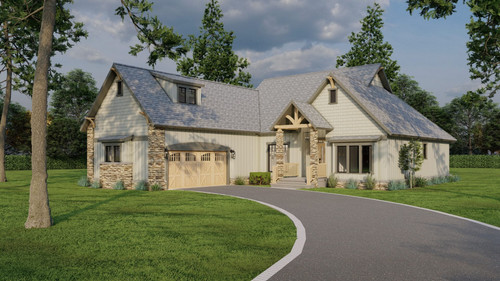Craftsman House Plan - Crest Lodge 51214 - Front Exterior