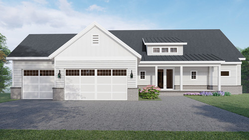 Ranch House Plan - Magnolia 58428 - Front Exterior