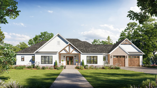 Craftsman House Plan - Annette 64046 - Front Exterior