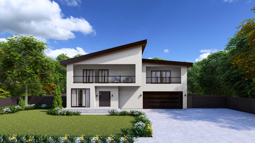 Contemporary House Plan - Tran 40834 - Front Exterior