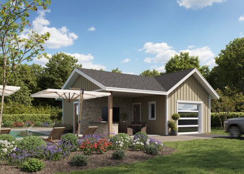 Craftsman House Plan - Hillside Hangout 51117 - Front Exterior