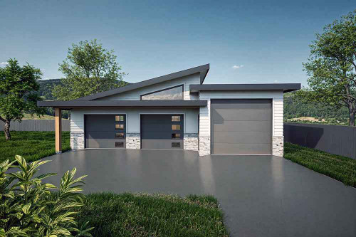 Contemporary House Plan - Torque Barn 61416 - Front Exterior