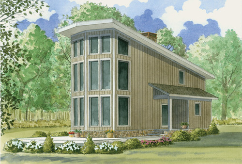 Modern House Plan - Flyaway Retreat 98161 - Front Exterior