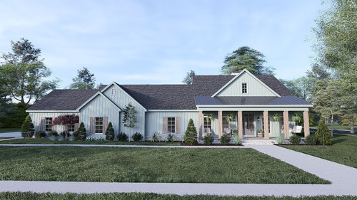 Farmhouse House Plan - Linwood Ave 90971 - Front Exterior