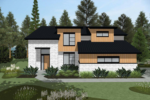 Contemporary House Plan - Edyn 47578 - Front Exterior