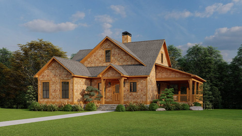 Mountain Rustic House Plan - 5012 Lindsey Landing 70787 - Front Exterior