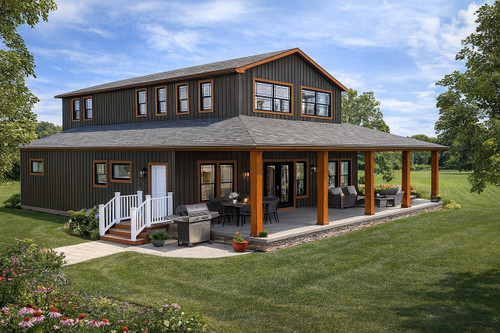 Farmhouse House Plan - Penbrook 55907 - Left Exterior