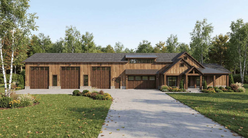 Farmhouse House Plan - Grand Ridge Lodge  67267 - Front Exterior