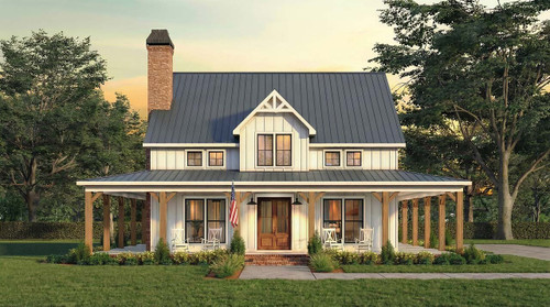 Farmhouse House Plan - Columbia Heights 60718 - Front Exterior