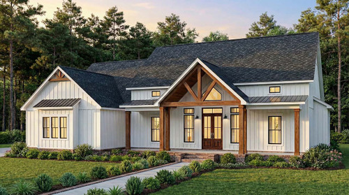 Farmhouse House Plan - Fawn Valley 65845 - Front Exterior