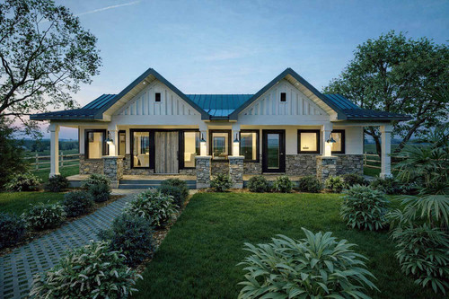 Bungalow House Plan - River Oaks 92520 - Front Exterior