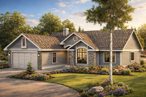 Ranch House Plan - Rexburg 74127 - Front Exterior