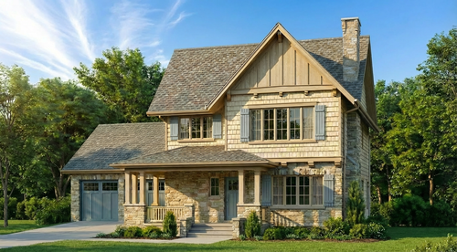 Bungalow House Plan - Carriage House Cottage 89254 - Front Exterior