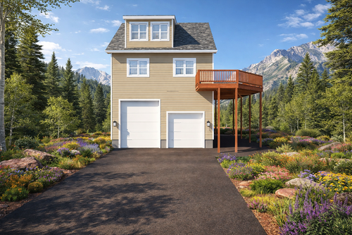 Mountain Rustic House Plan - Harmon Cabin 28141 - Front Exterior