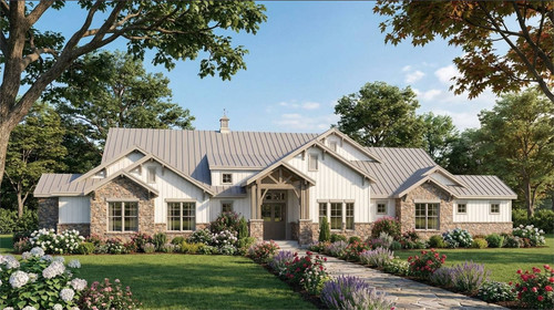Farmhouse House Plan - Stony Creek 18672 - Front Exterior