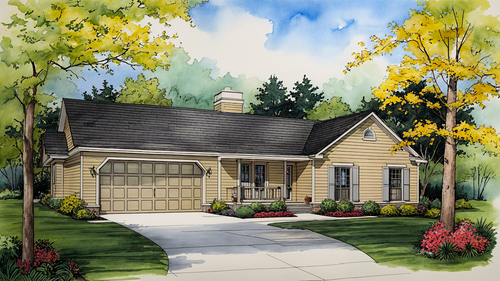 Ranch House Plan - LaVista 22160 - Front Exterior