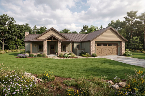 Ranch House Plan - Woodside 3b 40937 - Front Exterior