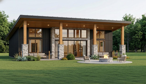 Modern House Plan - 22090 - Rear Exterior