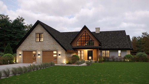 Mountain Rustic House Plan - Argonne Road 76622 - Front Exterior
