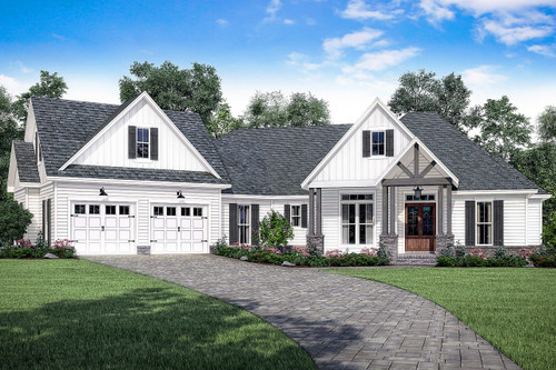 Craftsman House Plan - Riverstone Court 54755 - Front Exterior