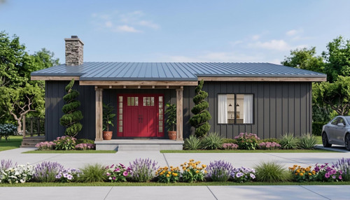 Contemporary House Plan - 55948 - Front Exterior