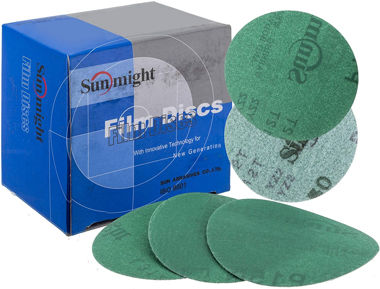 Sunmight 54218 3" 600 Grit No Hole Velcro Film Discs 50/Box