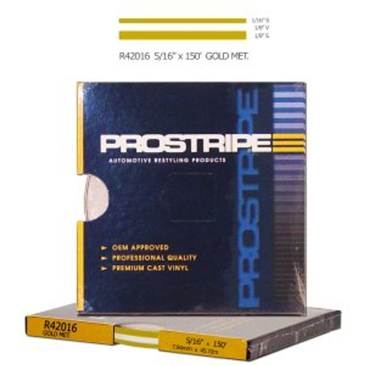 Prostripe R42016 Gold Metallic Vinyl Pinstriping Tape 5/16" x 150'