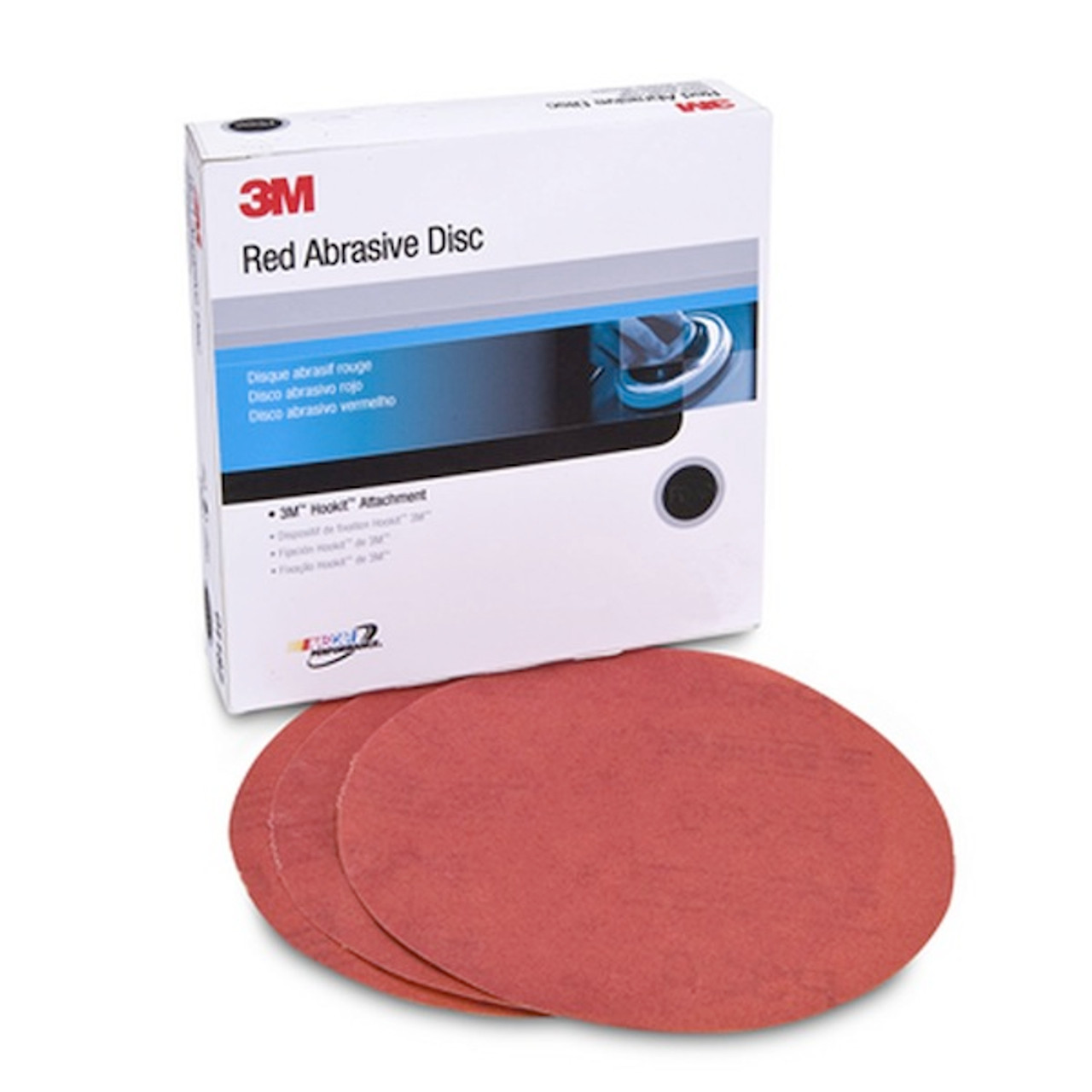 3M 01678 8" 40 Grit Red Hookit Sandpaper Discs 25/Box