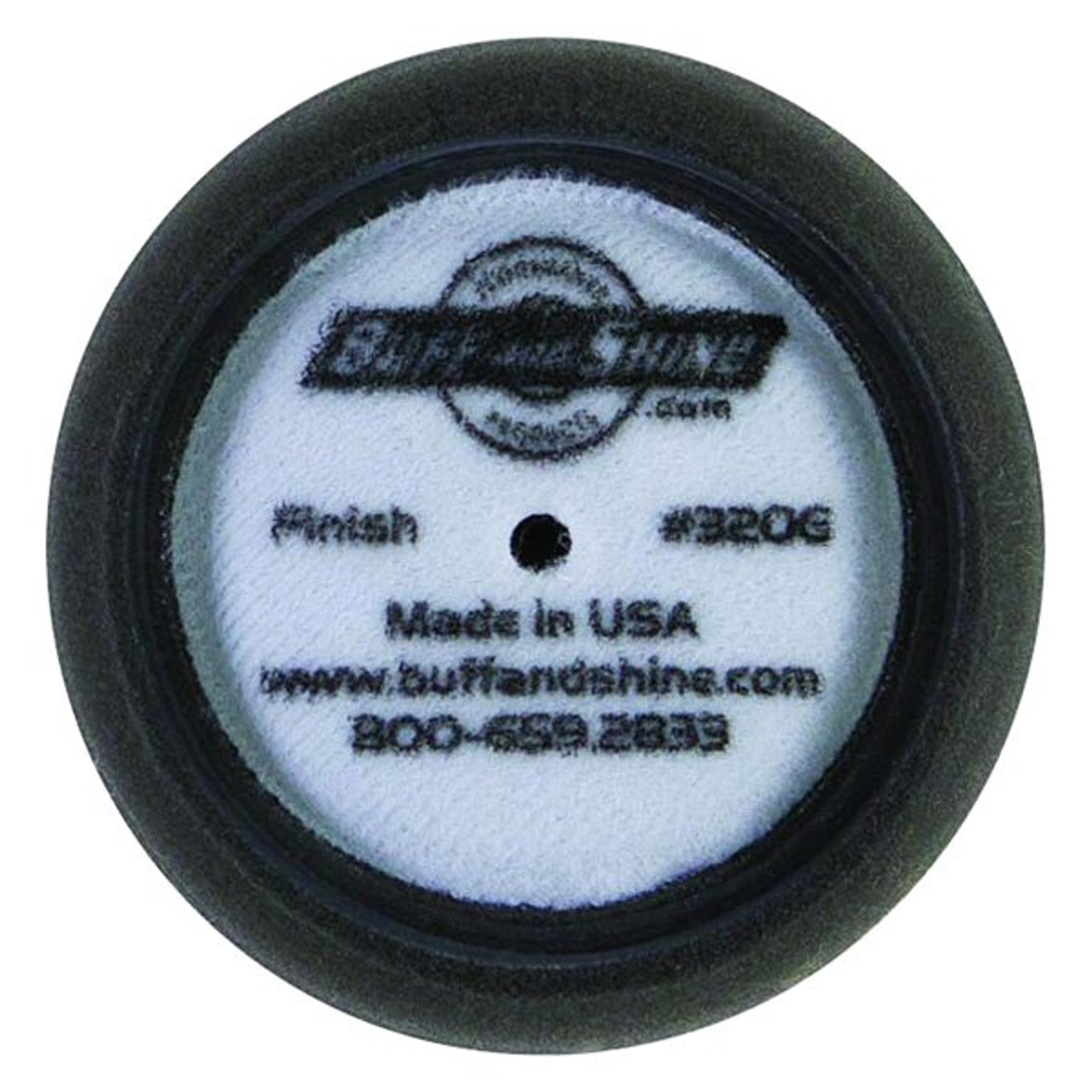 Buff and Shine 320G 3" Foam Black Curved Back Hook-and-Loop Pad Each