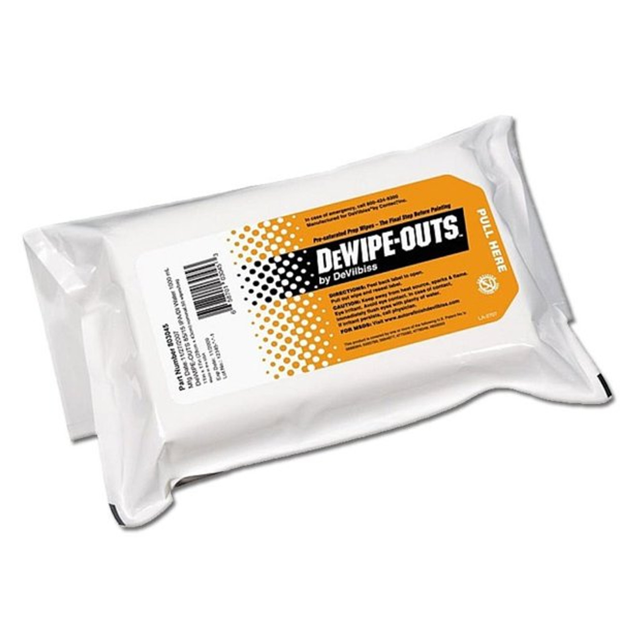 Devilbiss 803045 Dewipe-Outs Pre-Saturated Normal Climate Prep Wipes (50/pk)