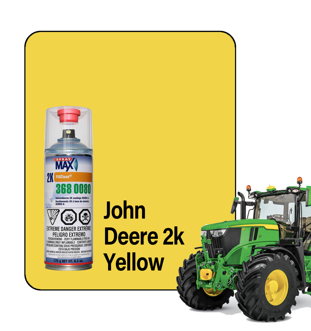 黃黃 ProTouch John Deere Yellow OEM Code FH9 2K Touch Up Paint Spray
