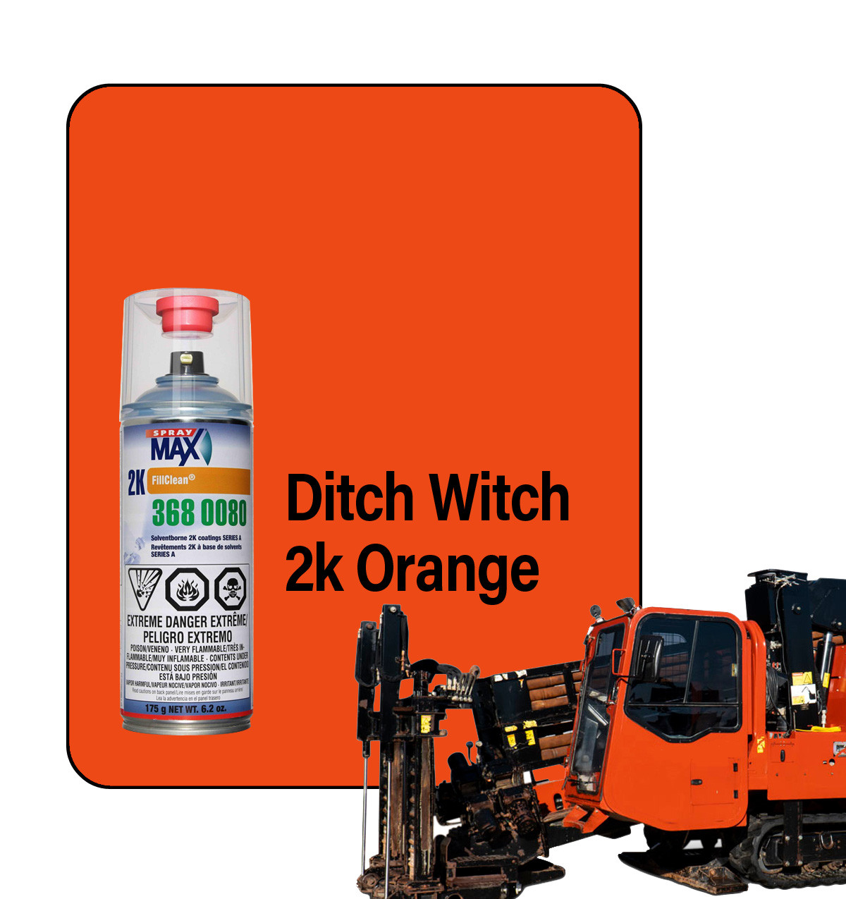 ProTouch Ditch Witch Orange 2K Touch Up Paint Spray TB550 (3680080