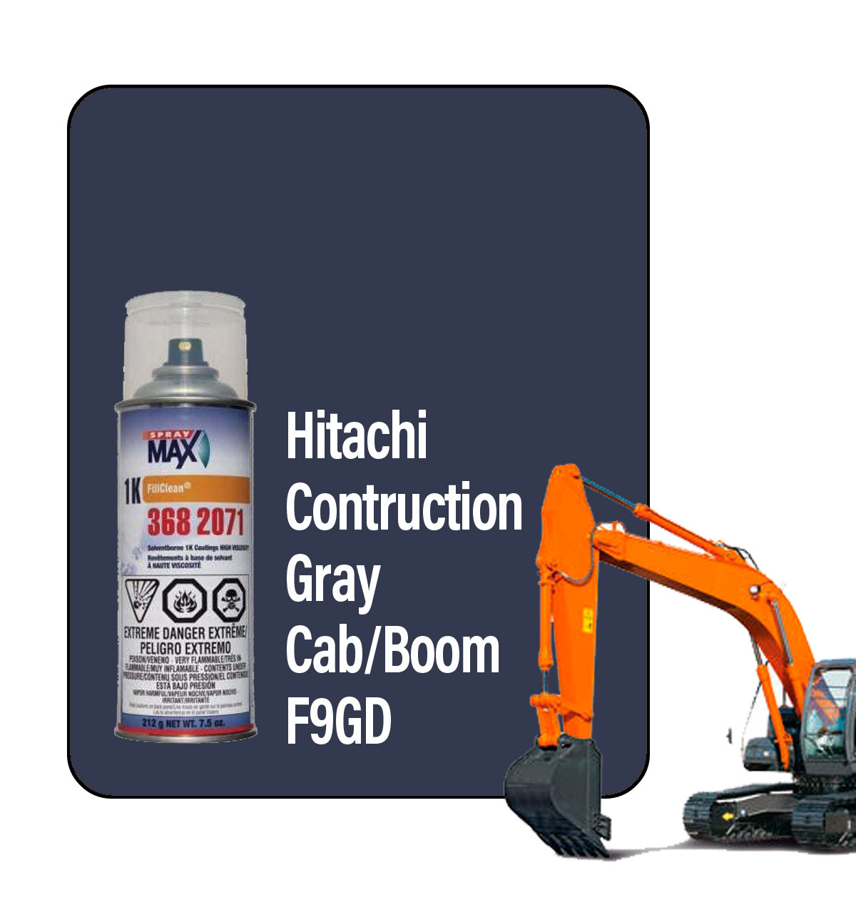 ProTouch Hitachi/John Deere Construction Gray Cab/Boom F9GD 1K Touch Up Paint Spray - TB230 (3682071)