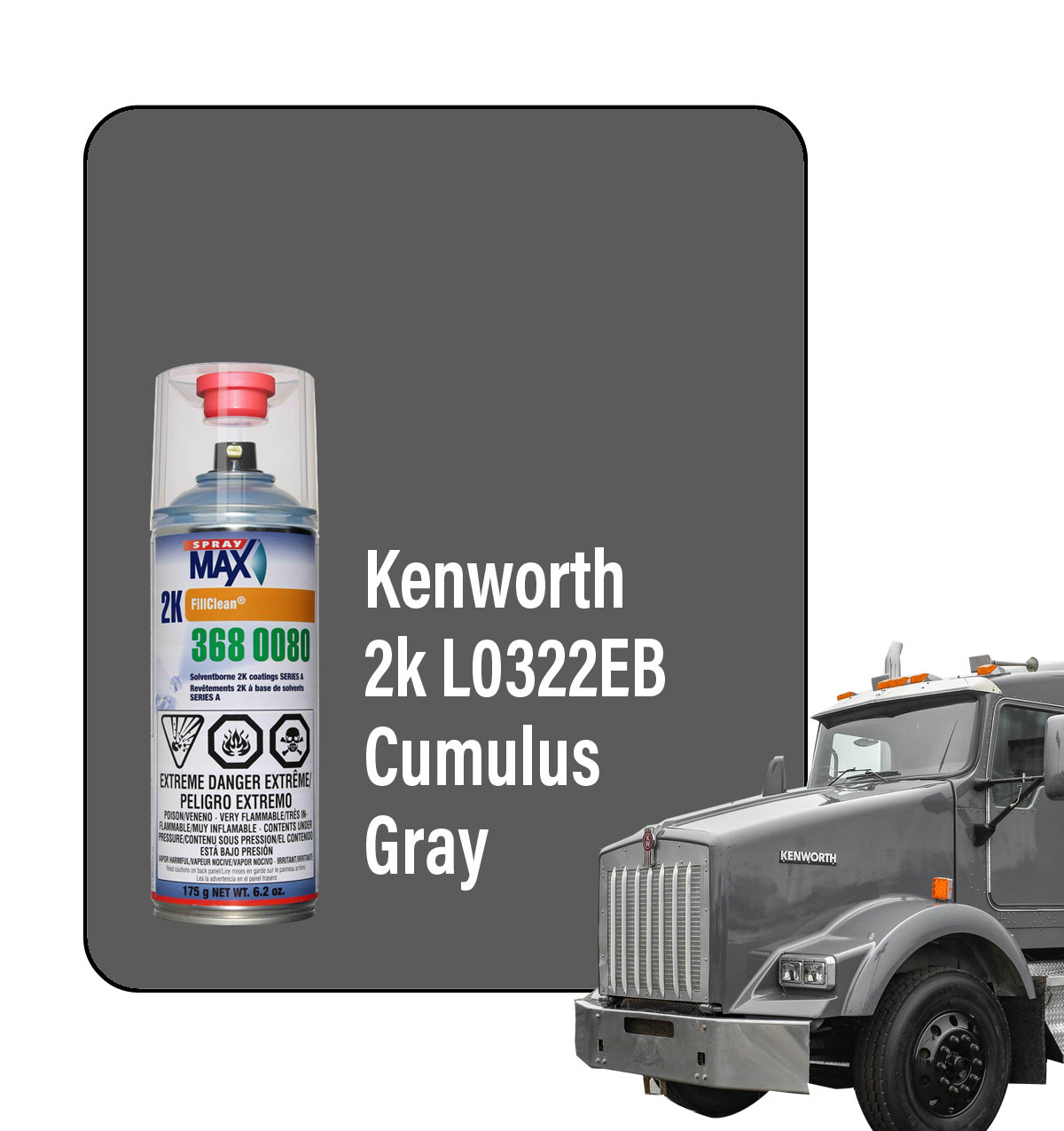 ProTouch Kenworth Cumulus Grey Effect L0322EB (2006-2024) 2K Touch Up Paint Spray - TB550 (3680080)