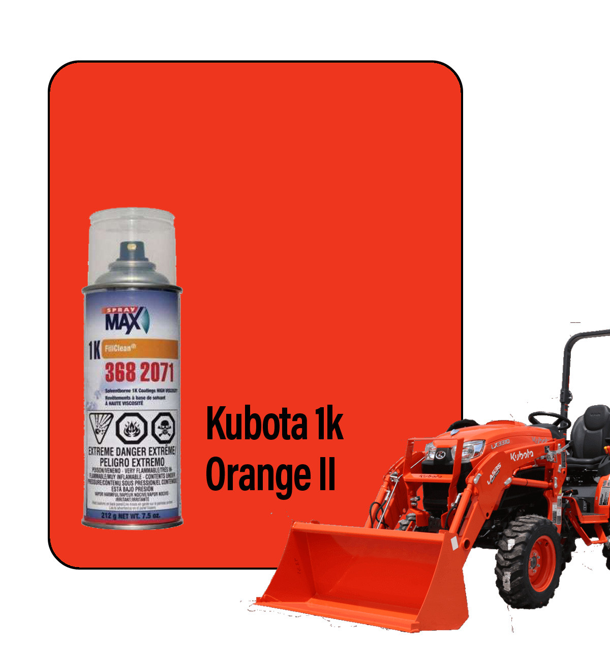 ProTouch Kubota Orange II (after 1990) 1K Touch Up Paint Spray
