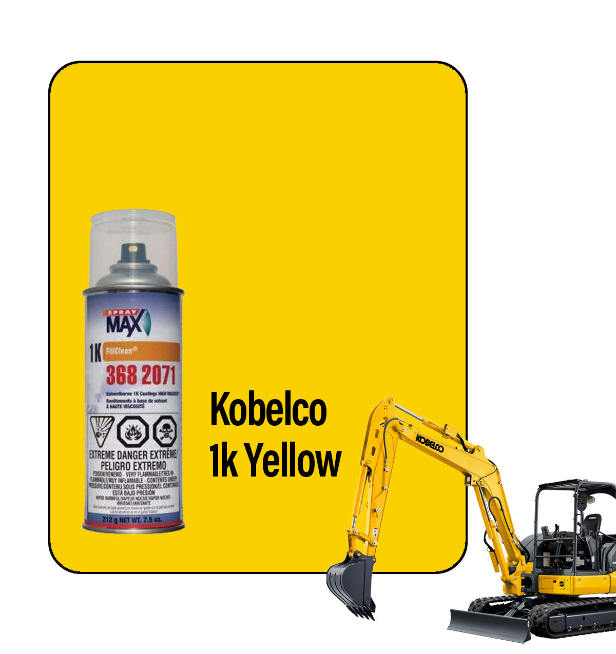 IV1.25sq 黄色 300m ProTouch Kobelco Yellow 1K Touch Up Paint Spray - TB230 (3682071)