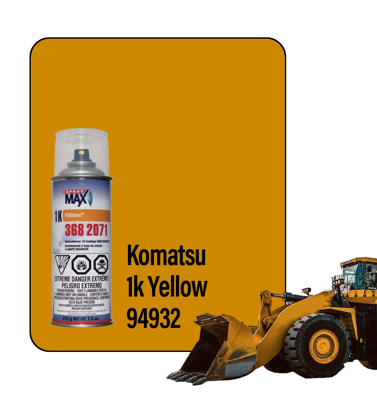 ProTouch Komatsu Yellow (94932) 1K Touch Up Paint Spray - TB230