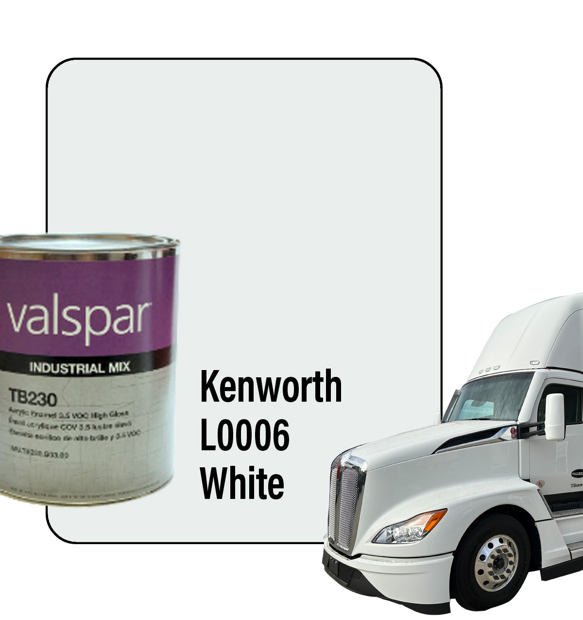 ProTouch Gallon L0006EY Kenworth / Peterbilt White Ready-to-Spray Paint Kit - TB230 Formula