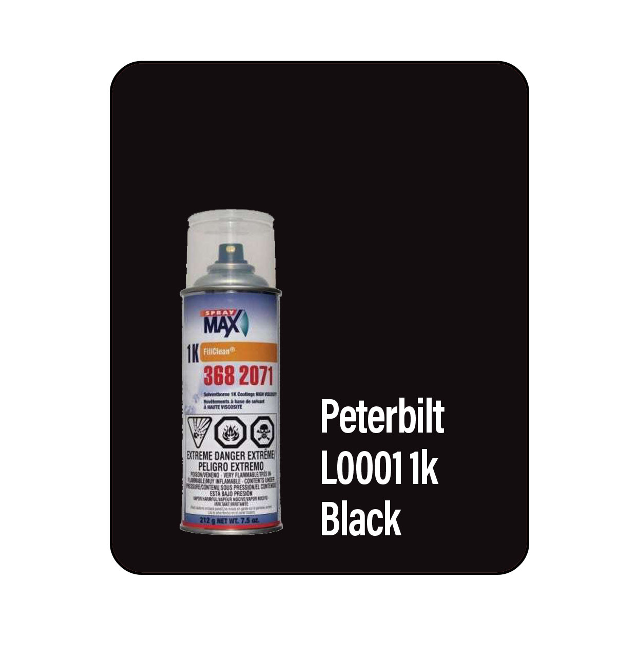 ProTouch Peterbilt L0001 Black 1K Touch Up Paint Spray - TB230 (3682071)