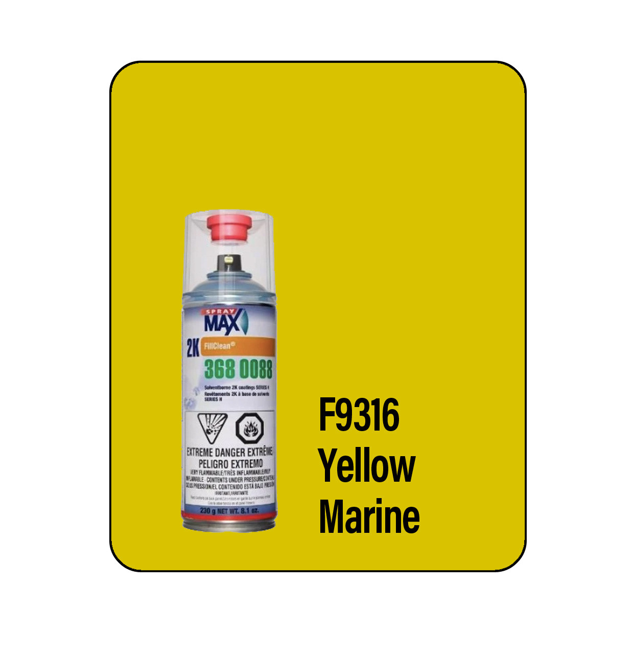 ProTouch F9316 Yellow Marine Hull 2k Touch Up Paint Spray - Motobase 80 (3680088)